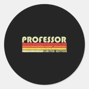 Christmas Retro Vintage Graduation Professor Funny Classic Round Sticker