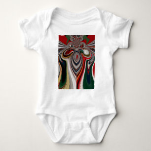 Christmas Retro Vintage Texture Abstract Art Print Baby Bodysuit