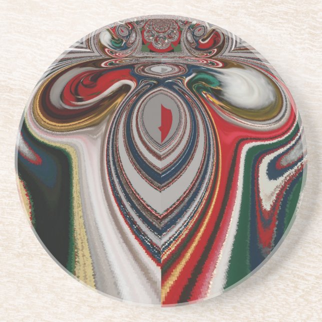 Christmas Retro Vintage Texture Abstract Art Print Coaster (Front)