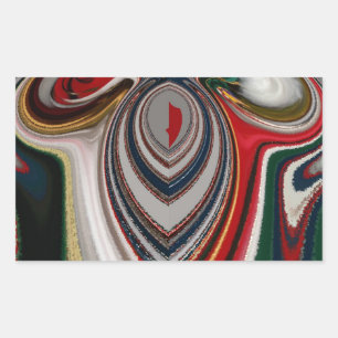 Christmas Retro Vintage Texture Abstract Art Print Rectangular Sticker