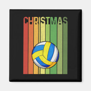 Christmas Retro Volleyball Player Cute Group Match Magnet