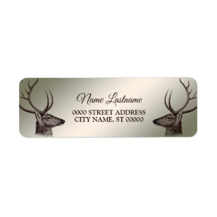 Christmas Return Address Floral Golden Winter