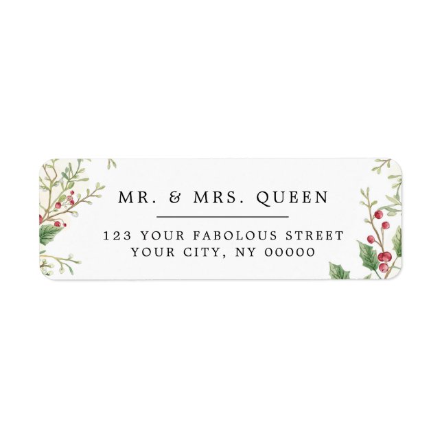 Christmas Return Address holly berries (Front)