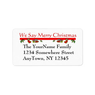 Christmas Return Address Label