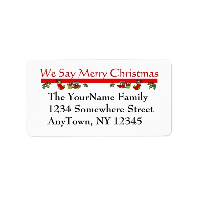 Christmas Return Address Label (Front)