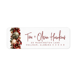 Christmas Return Address Label