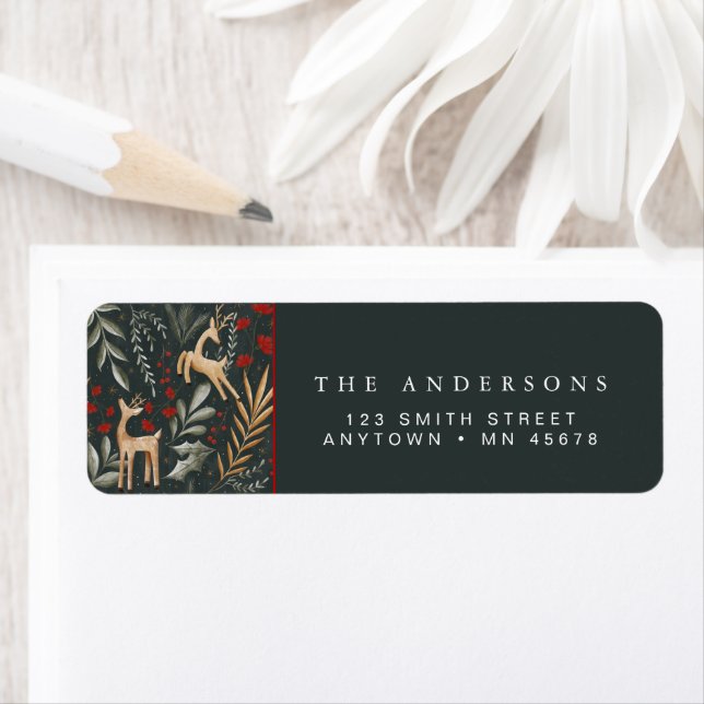 Christmas Return Address Label Holiday Scandi Boho (Insitu)