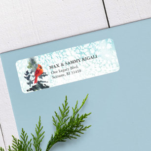 Christmas Return Address Label Wintery Scene