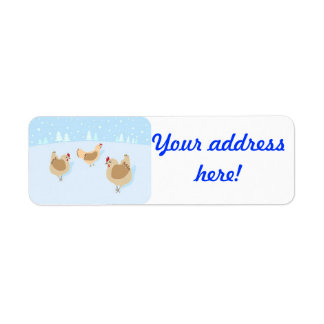 Christmas return address label with chickens!