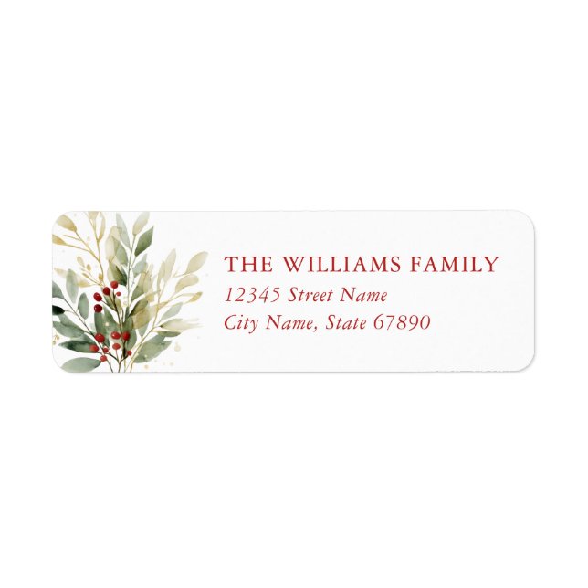 Christmas Return Address Labels (Front)