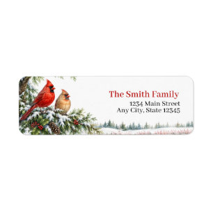 Christmas Return Address Labels   Cardinal Winter 