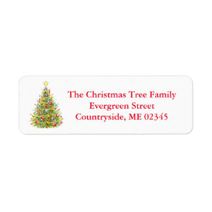 Christmas Return Address Labels Christmas Tree