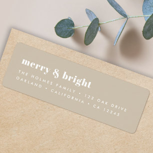 Christmas Return Address Labels   Merry & Bright