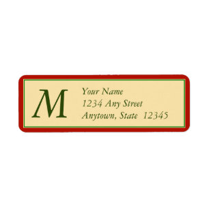Christmas Return Address Labels w/ Monogram