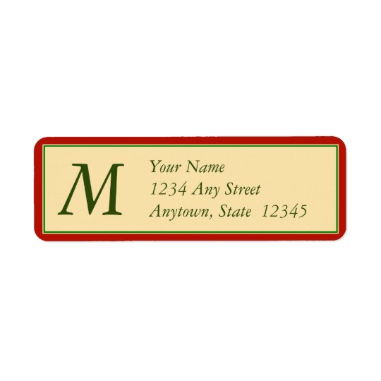 Christmas Return Address Labels w/ Monogram