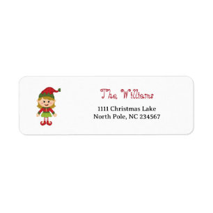 Christmas Return Address Labels with Elf