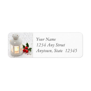 Christmas Return Address Labels with Lantern