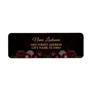 Christmas Return Address Pink Ornament Green Black