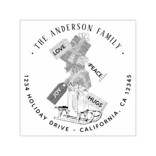 Christmas Return Address Self Inking Rubber Stamp