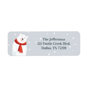 Christmas return label Cute Polar Bear