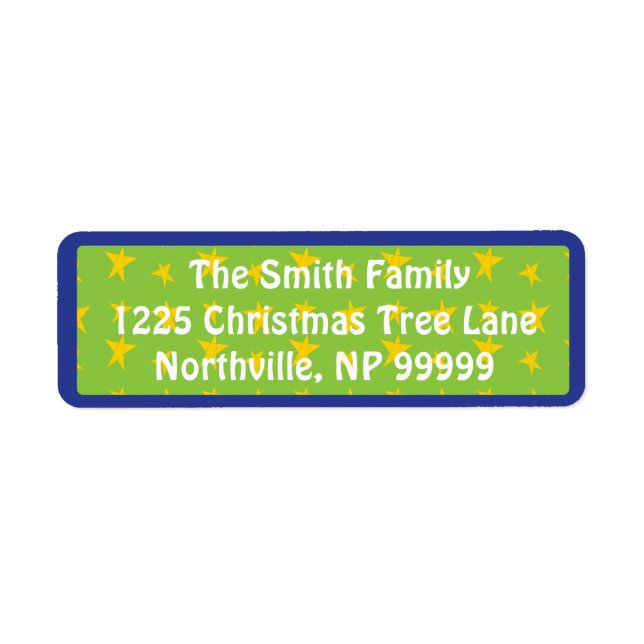 Christmas Return Labels "Chevron Trees" (Front)