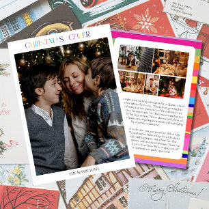 Christmas Review 6 Photo Colourful Family Card