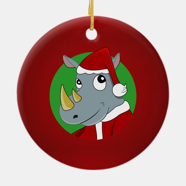 Christmas rhinoceros cartoon ceramic tree decoration (Back)