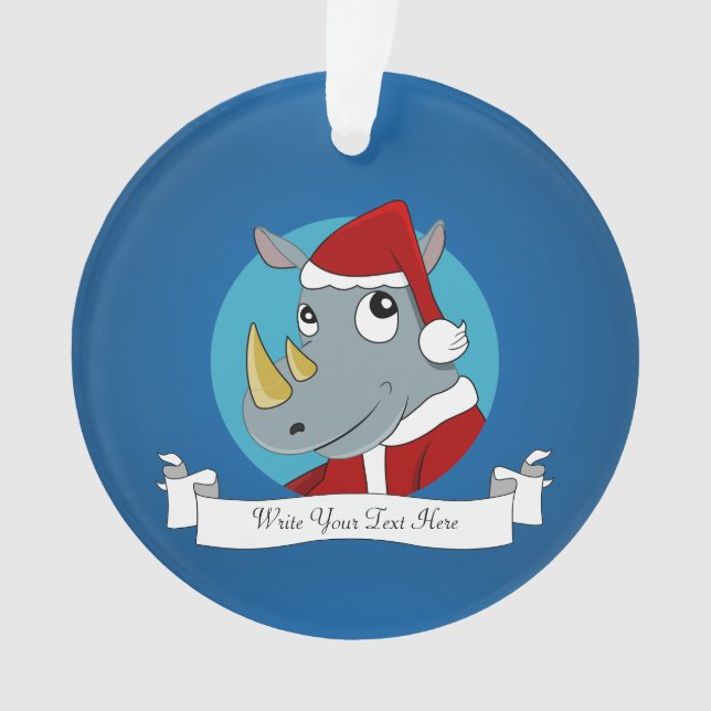 Christmas rhinoceros cartoon ornament (Front)