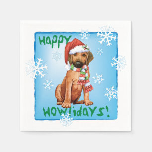 Christmas Rhodesian Ridgeback Napkins