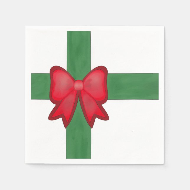 Christmas ribbon and bow napkin (Front)