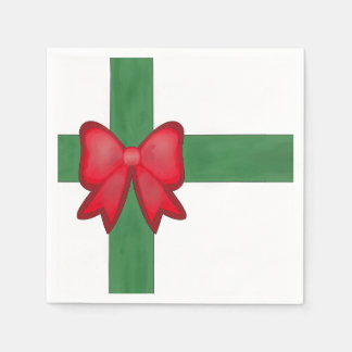Christmas ribbon and bow napkin