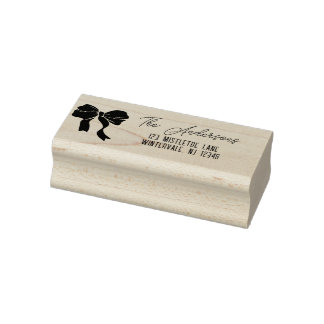 Christmas Ribbon Bow Custom Rubber Stamp