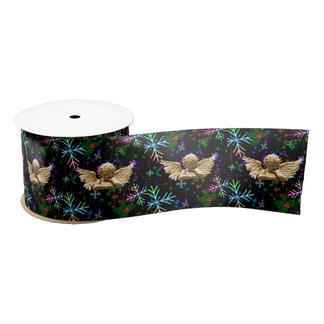 Christmas Ribbon, Christmas Angel Satin Ribbon (Spool)