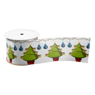 Christmas Ribbon, Christmas Tree Satin Ribbon