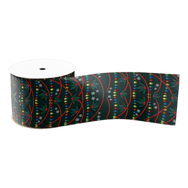 Christmas Ribbon Personalised Christmas Ribbon Grosgrain Ribbon (Spool)
