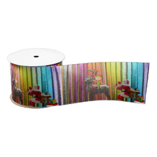 Christmas Ribbon, Santa Satin Ribbon
