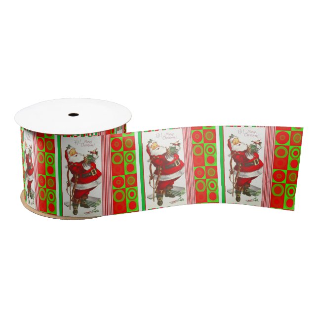 Christmas Ribbon, Santa Satin Ribbon (Spool)
