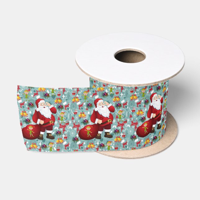 Christmas Ribbon, Santa Satin Ribbon (Spool)