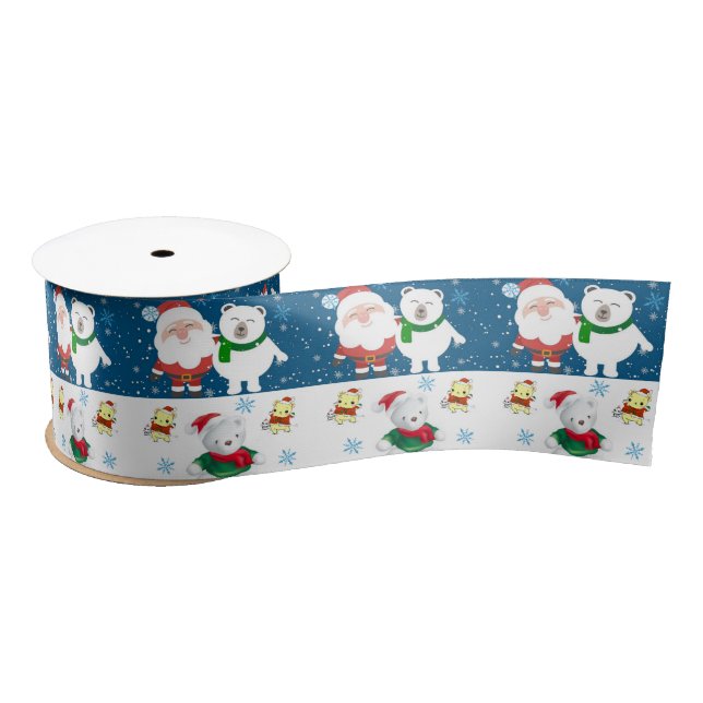Christmas Ribbon, Santa Satin Ribbon (Spool)