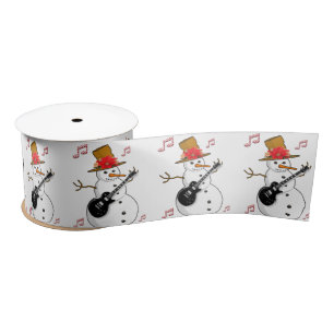 Christmas Ribbon, Snowman Satin Ribbon