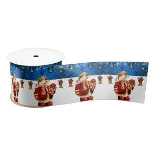 Christmas Ribbon, Snowman Satin Ribbon