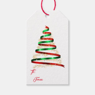 Christmas Ribbon Tree Gift Tags