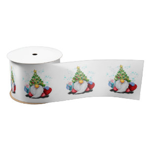 Christmas Ribbons Gnomes with Gift Satin Ribbon