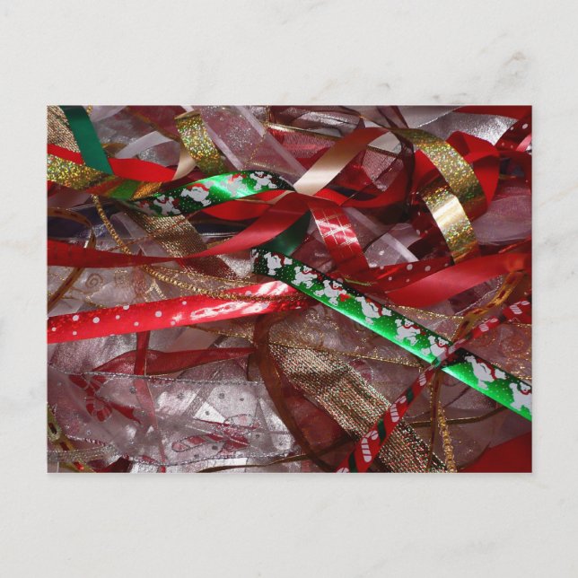 Christmas Ribbons Red Green and Gold Holiday (Front)