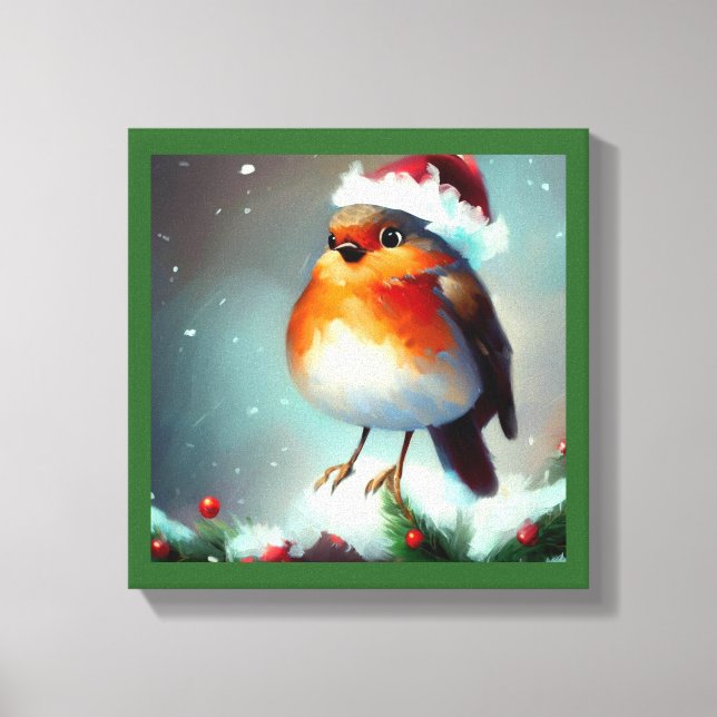 Christmas Robin 1 Canvas Print (Front)