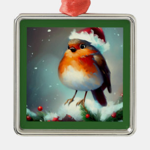 Christmas Robin 1 Metal Tree Decoration