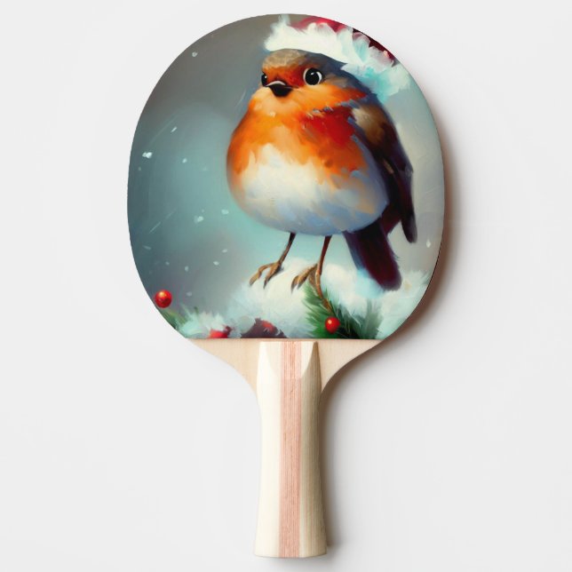 Christmas Robin (1) Ping Pong Paddle (Front)