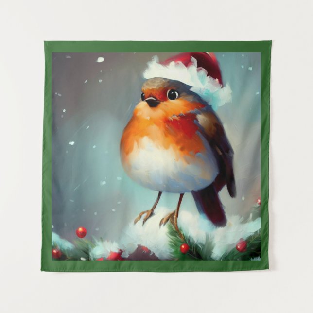 Christmas Robin 1 Tapestry (Front)