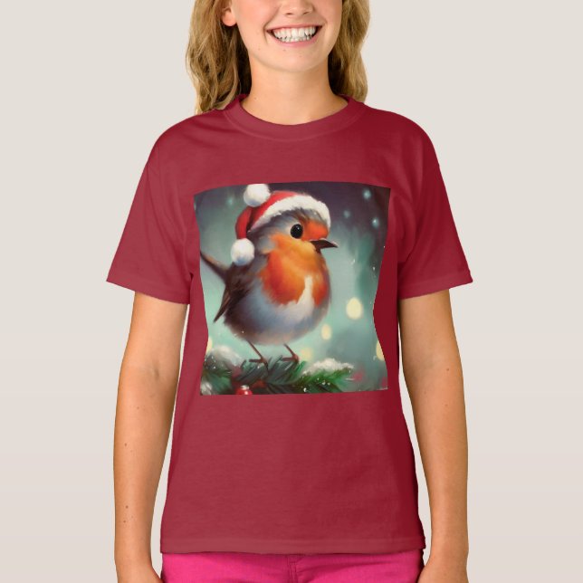 Christmas Robin 2 T-Shirt (Front)