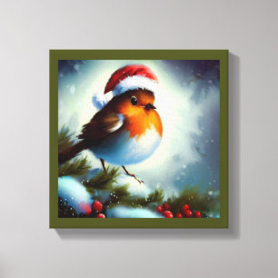 Christmas Robin 3 Canvas Print